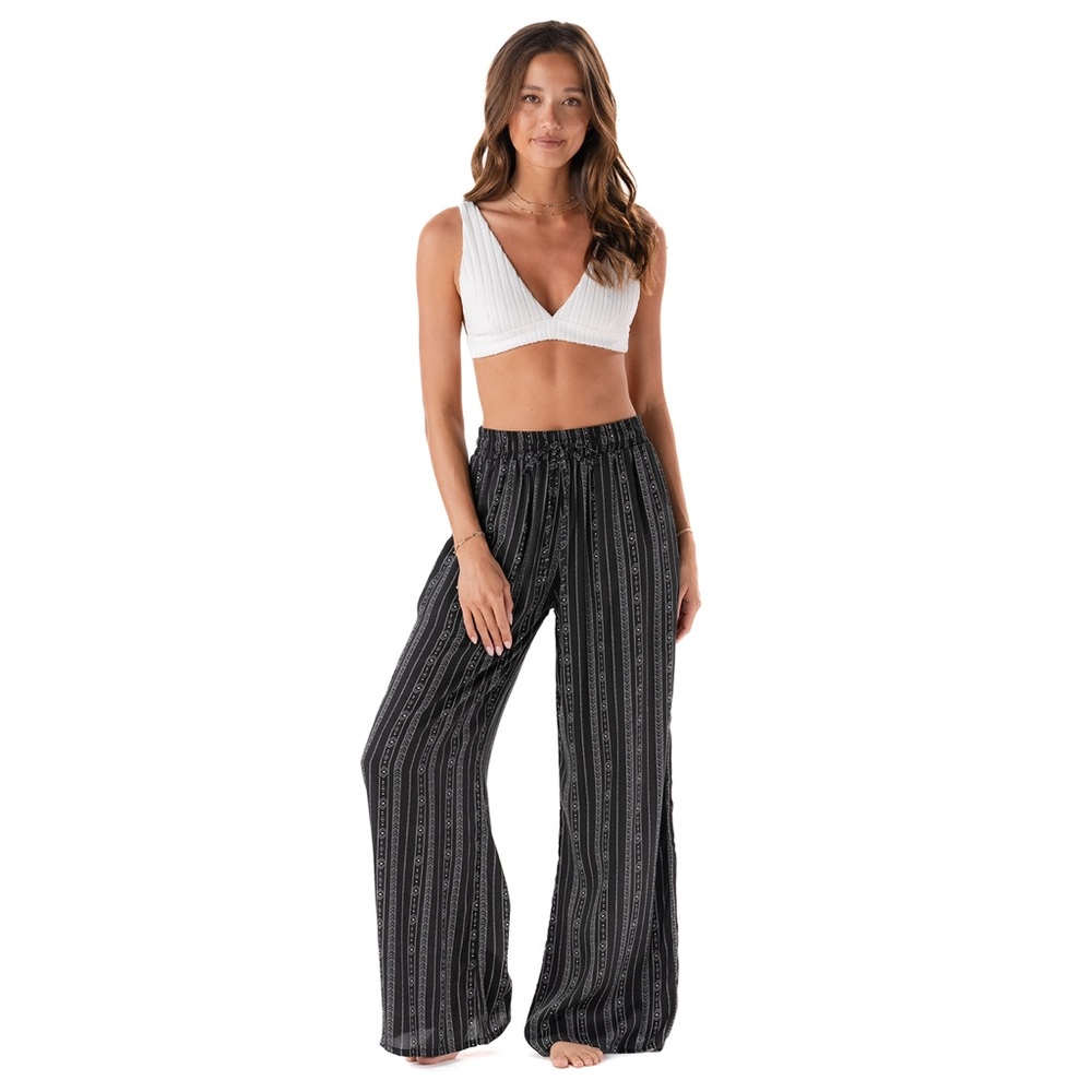 NWT Lotus and Luna Flowy Boho Wide Leg Drawstring Pants, Large - Akha Tribal - Picture 4 of 11